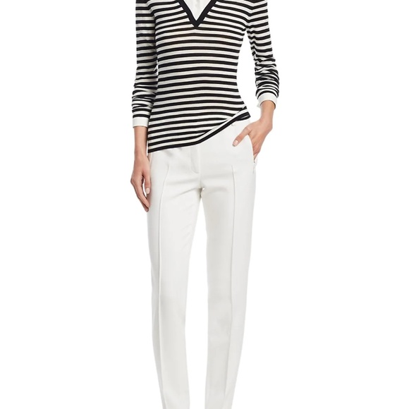 Akris Punto Fabia Pebble Crepe Pants in Cream sz 6 $568 - Picture 11 of 12